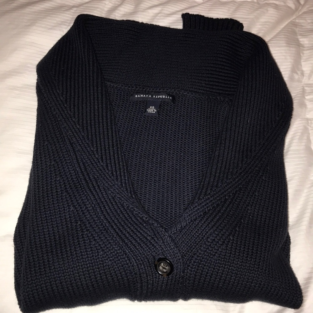 Banana Republic Navy Blue Buttoned Cardigan